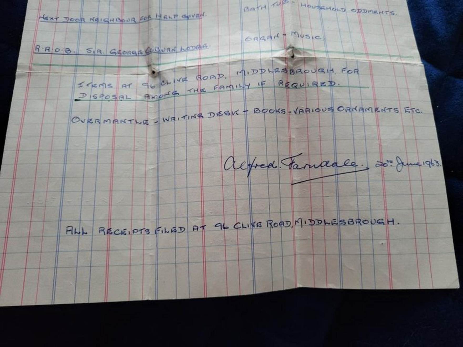 A piece of paper with writing on it
Description automatically generated